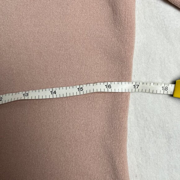 Ann Taylor Y2K Bombshell Sweater size Large Dusty Rose 3/4 sleeve cowl collar - Picture 14 of 14